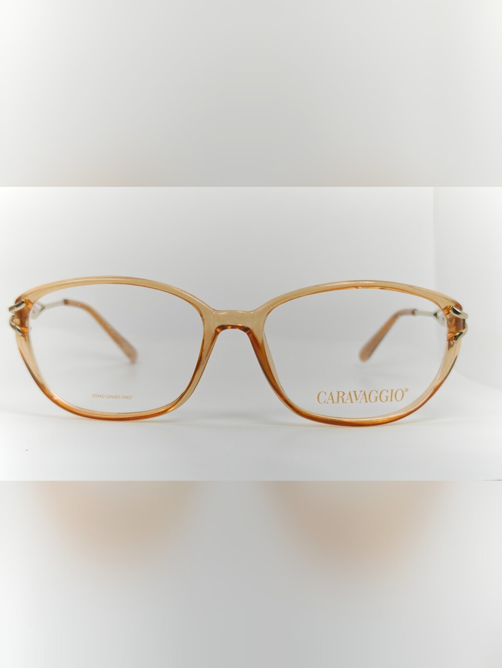 Caravaggio. Women's Light Brown Clear Frame Eyeglasses. Decor.